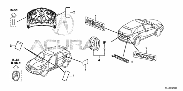 Emblems - Caution Labels for 2013 Acura RDX #0