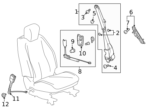 Front Seat Belts for 2012 Chevrolet Equinox #0