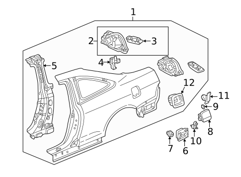 Quarter Panel & Components for 1998 Honda Accord #0