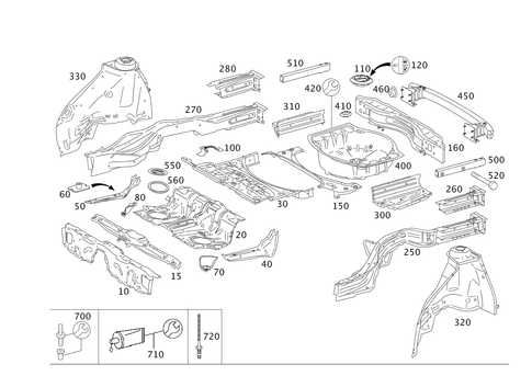 Rear End Floor for 2012 Mercedes-Benz S400 #0