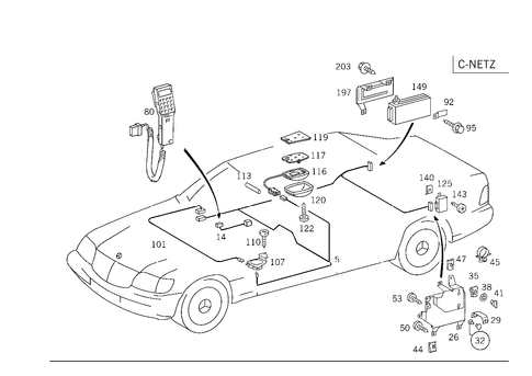 Car Phone, Voice Control System and Distress Call for 1993 Mercedes-Benz 300SD #0