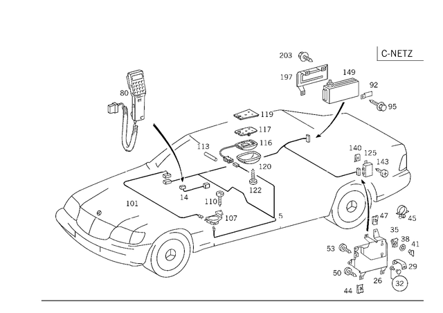 1405407210 - Electrical System: Wiring Harness for Mercedes-Benz: 300SD, 400SE, 400SEL, 500SEL, 600SEL, S420 Image image
