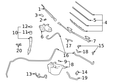 Wiper & Washer Components for 2004 Toyota Tundra #0