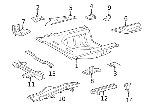 Rear Floor & Rails for 2010 Lexus HS250h #0