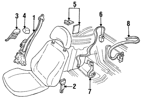 Front Seat Belts for 1993 Nissan 240SX #1