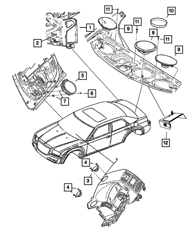 5030548AB - Instrument Panel and Radios and Consoles: Speaker Bracket for Mopar Image