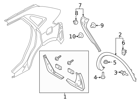 Exterior Trim - Quarter Panel for 2020 Lincoln Nautilus #0