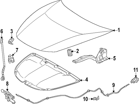 Hood & Components for 2025 Lexus RZ450e #0