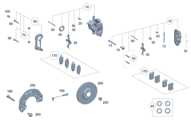 257421170064 - Brake System: Fixed Caliper for Mercedes-Benz: CLS53 AMG, E53 AMG Image image