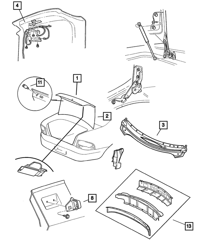 4814879AD - Body Sheet Metal Except Doors: Decklid Latch Striker for Mopar Image image
