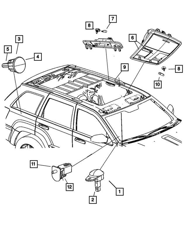 « 5137535AA – Electrical : Lampe De Lecture Commutateur pour Mopar Image »