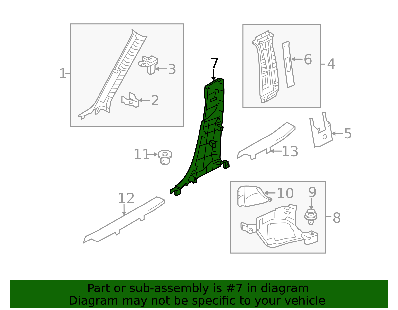 BJS7-68-220-02 - Door Pillar Post Trim Set - 2014-2018 Mazda 3