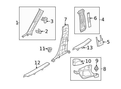 Interior Trim - Pillars for 2017 Mazda 3 #0