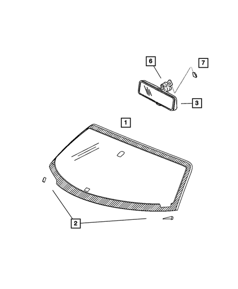 Glass, Windshield, Backlite, Mirror for 2006 Dodge Viper #1
