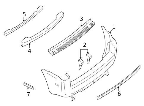 Bumper & Components - Rear for 2007 Mercury Mariner #0