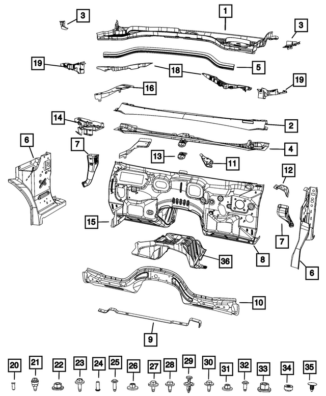 « 68644489AA –  : Monture De Roulement Central Traverse pour Mopar Image »