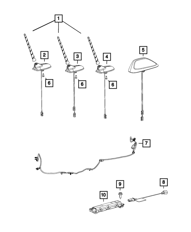 5064793AB - Electrical: Base Cable And Bracket Antenna for Mopar Image