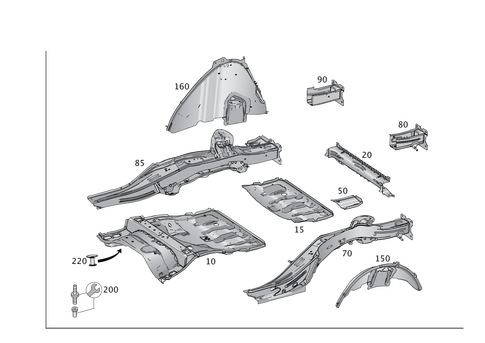 Rear-End Floor for 2017 Mercedes-Benz GLE550e #0