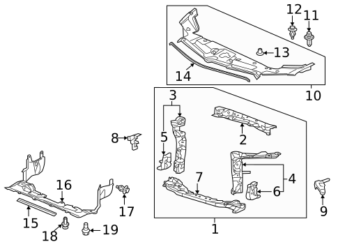 Radiator Support for 2013 Acura ILX #0