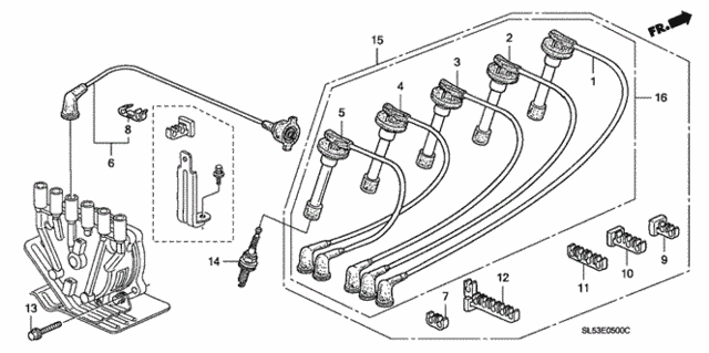 High Tension Cord for 1992 Acura Vigor #0