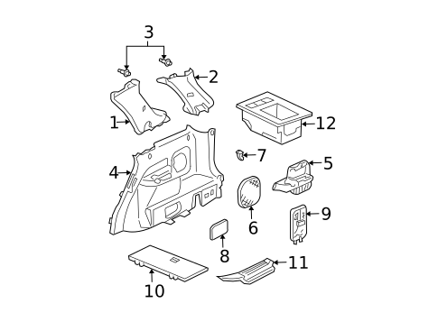 Interior Trim - Quarter Panels for 2005 Acura MDX #0