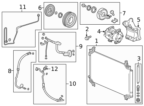 Condenser, Compressor & Lines for 2024 Honda Passport #0