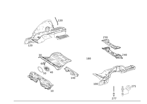 Rear-End Floor for 2014 Mercedes-Benz E400 #0