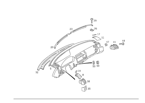 Instrument Panel & Body Parts Used for Co-Driver Airbag for 1993 Mercedes-Benz 300SL #0