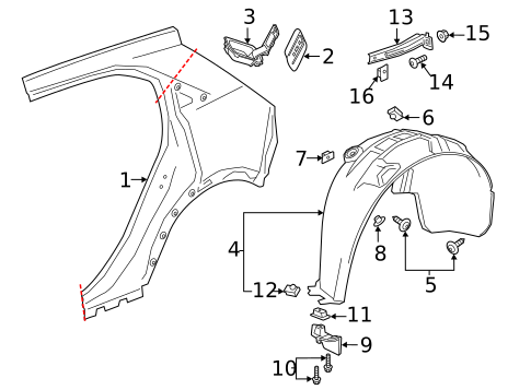 Quarter Panel & Components for 2020 Cadillac XT4 #0