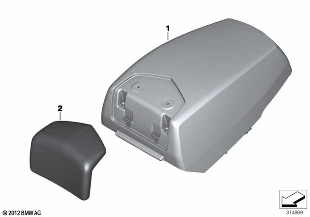 46637694556 - Frame and Mounting Parts: Backrest in Imitation Leather, Black -  for BMW-Motorrad Image