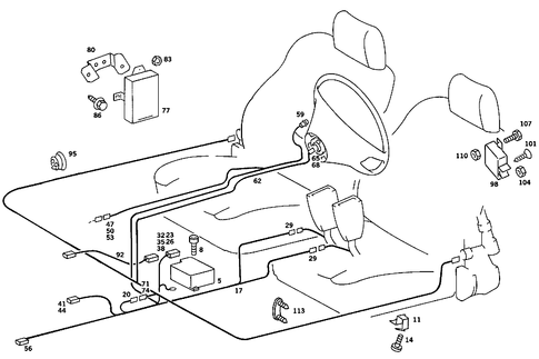 Belt Tensioner and Airbag for 1989 Mercedes-Benz 190E #1
