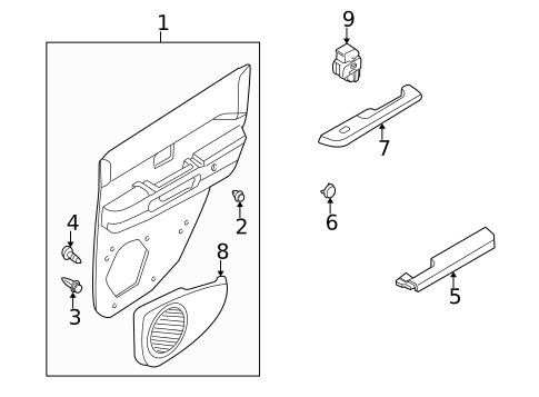 Interior Trim - Rear Door for 2002 INFINITI QX4 #0