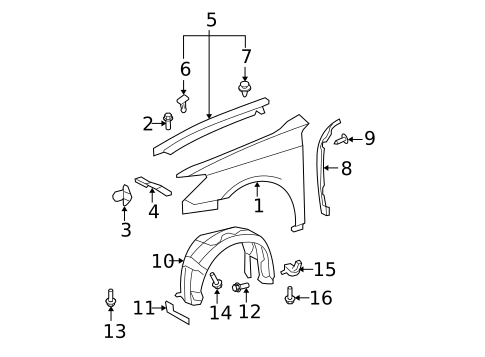 Fender & Components for 2010 Lexus ES350 #0