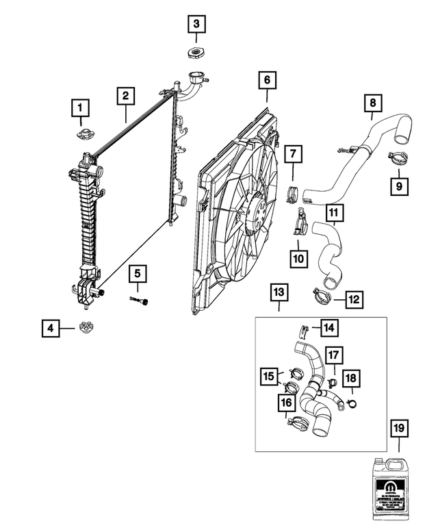 « 32002370 – Cooling : Flexible Étrier pour Mopar Image »