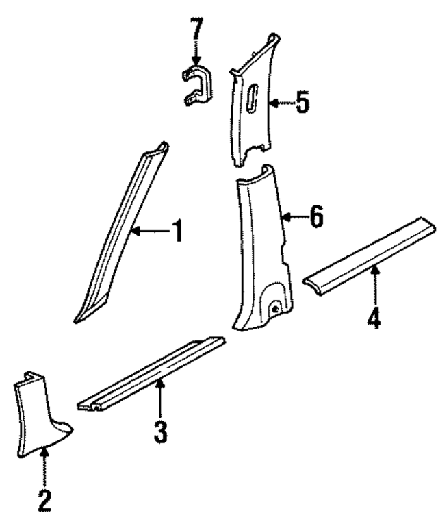 XF5Z1224347AAC - : Door Pillar Post Trim Set for Ford Image