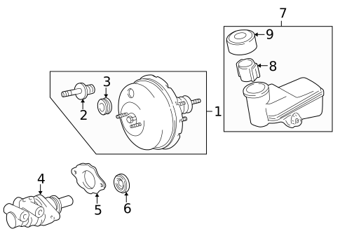 Master Cylinder - Components On Dash Panel for 2004 Toyota Echo #0