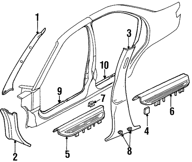 ER35TKB - Body: Windshield Pillar Trim for Mopar Image