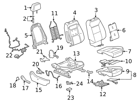 Passenger Seat Components for 2018 Chevrolet Malibu #11
