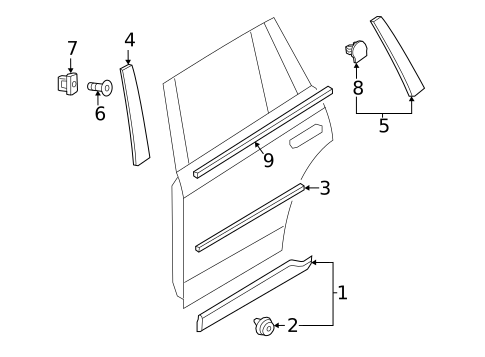 Exterior Trim - Rear Door for 2019 Volvo XC90 #0