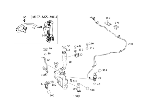 Windshield Washer System, Headlamp Cleaning System for 2012 Mercedes-Benz E63 AMG #0