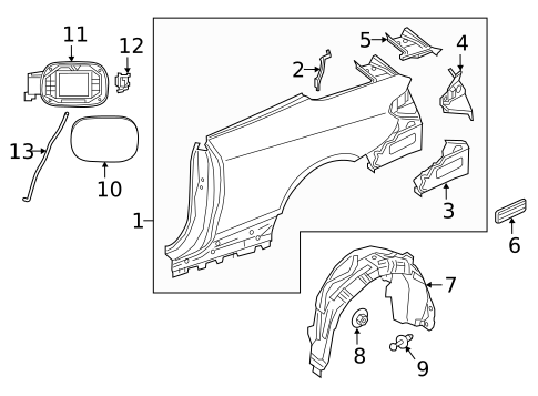 Quarter Panel & Components for 2021 Mercedes-Benz C 63 AMG&reg; #1