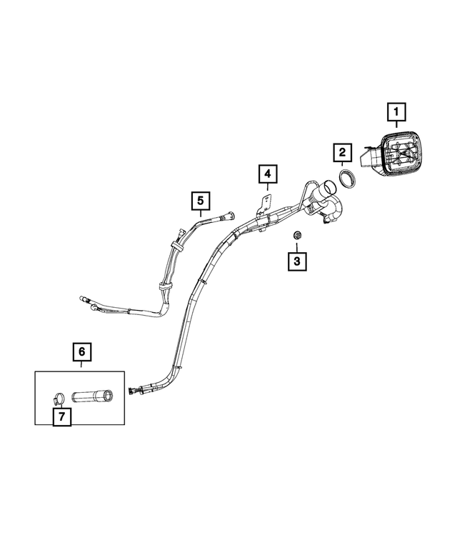 52030371AB - Fuel: Fuel Filler Vent Hose for Mopar Image