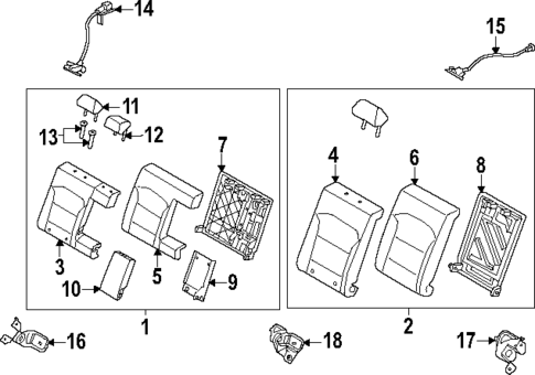 Rear Seat Components for 2024 Hyundai Elantra #0