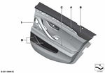 51428034873 - Individual Equipment: Door Trim Panel, Rear, Left for BMW: 528i, 528iX, 535d, 535dX, 535i, 535iX, 550i, 550iX, Hybrid 5, M5 Image image