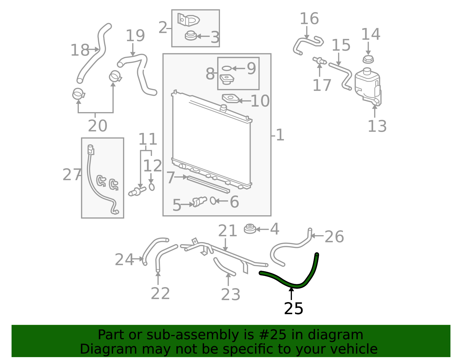 25214-RN0-000 - 2009-2015 Honda Pilot - Hose (495MM) (Atf) | All ...
