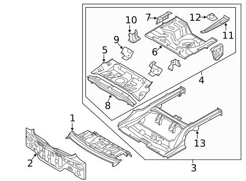 Rear Floor & Rails for 2010 Kia Forte Koup #0