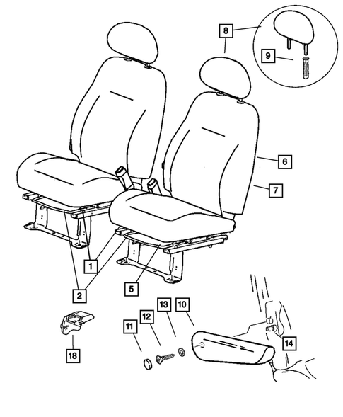 Front Seats and Attaching Parts for 2004 Chrysler PT Cruiser #5