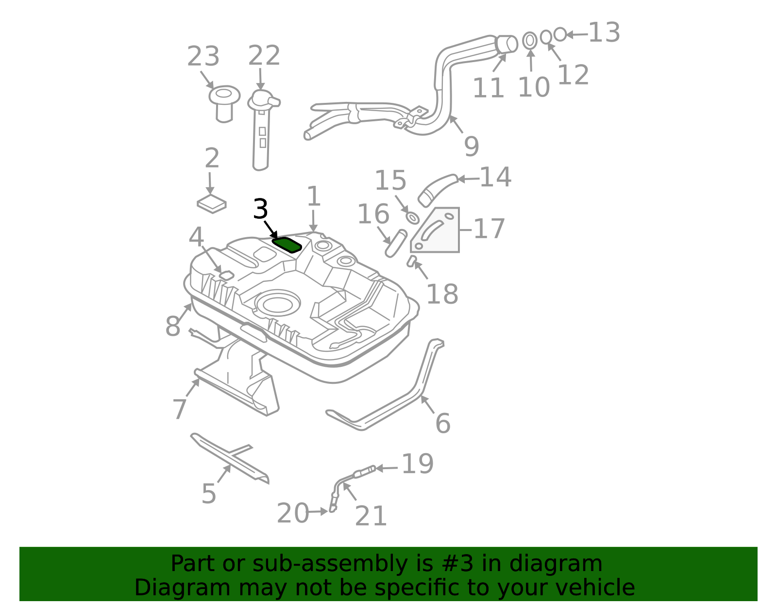 2005-2008 Hyundai Tiburon Fuel Tank Pad 31182-2D000 | MotorMotor