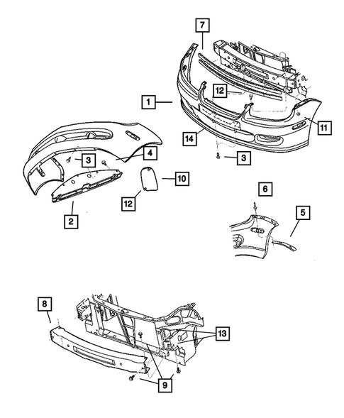 Front Bumper and Fascia for 2004 Dodge Neon #1