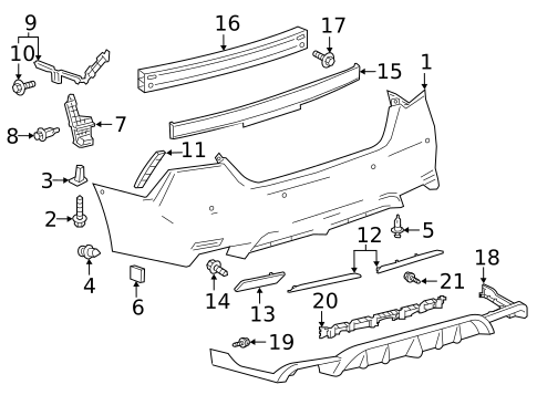 Bumper & Components - Rear for 2020 Toyota Camry #0